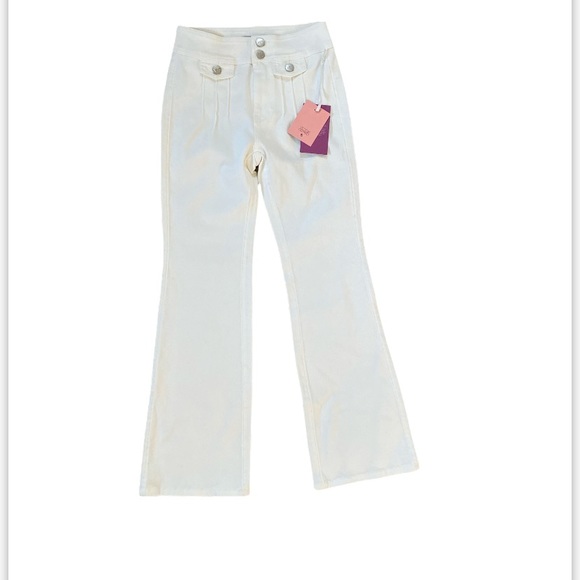 NWT Victor Glemaud x Target High Rise Flare Jeans White size 0 - Picture 7 of 10